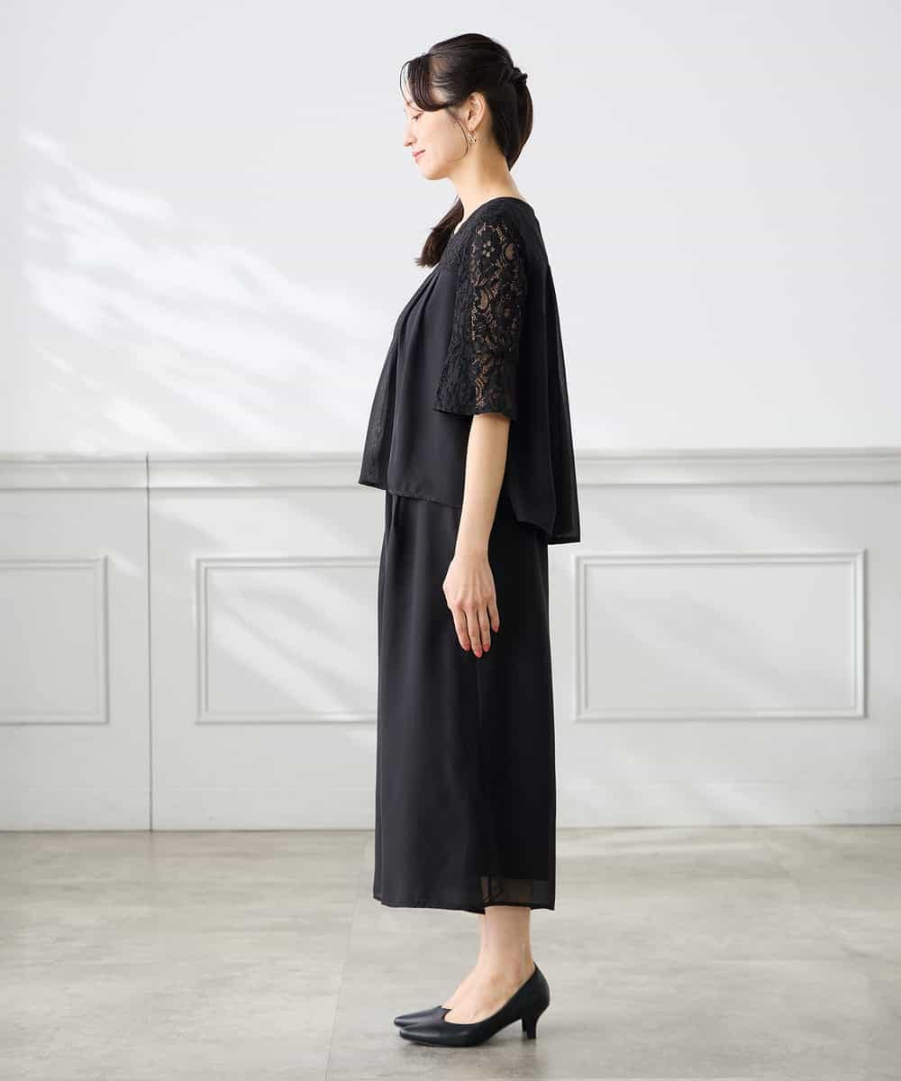 KAEGF13149 a.v.v Elmi(アー・ヴェ・ヴェ) 【低身長サイズ】【結婚式/お呼ばれに】レースドッキングブラウス・パンツセットアップ ブルー