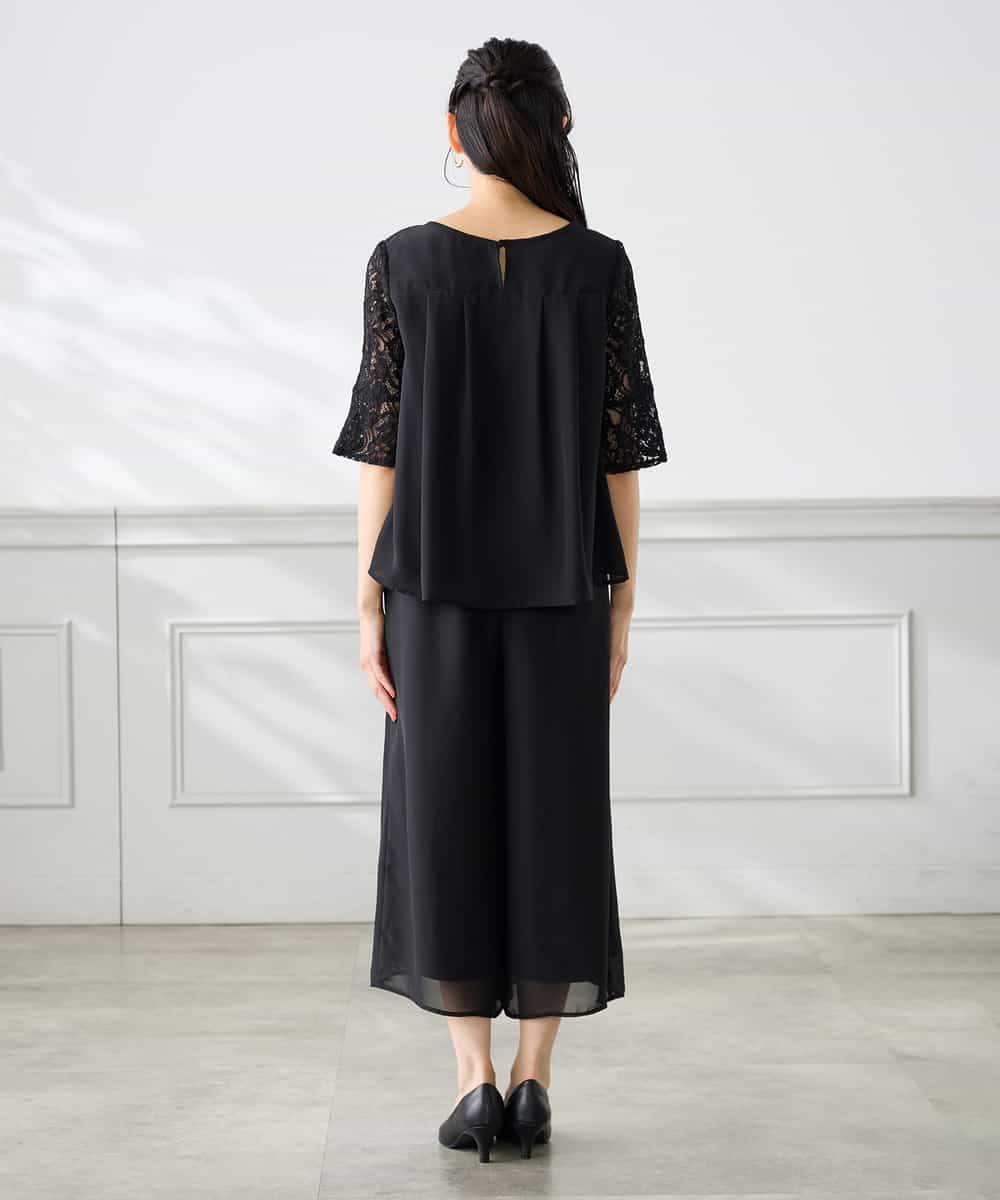 KAEGF13149 a.v.v Elmi(アー・ヴェ・ヴェ) 【低身長サイズ】【結婚式/お呼ばれに】レースドッキングブラウス・パンツセットアップ ブルー