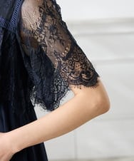 KAETF10159 a.v.v Elmi(アー・ヴェ・ヴェ) 【低身長サイズ/結婚式/お呼ばれに】レースドッキングワンピース ネイビー