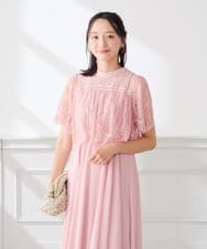 KAETF10159 a.v.v Elmi(アー・ヴェ・ヴェ) 【低身長サイズ/結婚式/お呼ばれに】レースドッキングワンピース ネイビー