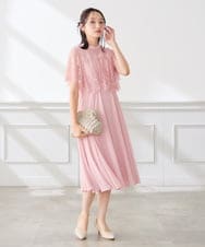KAETF10159 a.v.v Elmi(アー・ヴェ・ヴェ) 【低身長サイズ/結婚式/お呼ばれに】レースドッキングワンピース ネイビー
