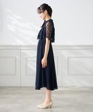 KAETF10159 a.v.v Elmi(アー・ヴェ・ヴェ) 【低身長サイズ/結婚式/お呼ばれに】レースドッキングワンピース ネイビー
