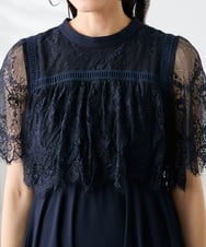 KAETF10159 a.v.v Elmi(アー・ヴェ・ヴェ) 【低身長サイズ/結婚式/お呼ばれに】レースドッキングワンピース ネイビー