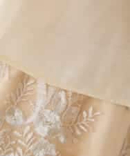 KAETF11169 a.v.v Elmi(アー・ヴェ・ヴェ) 【低身長サイズ/結婚式/お呼ばれに】チュール刺繍 スタンドカラーワンピース ベージュ