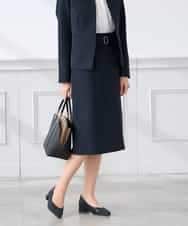 KAHCD01079 a.v.v Elmi(アー・ヴェ・ヴェ) 【低身長サイズ】【洗える/ストレッチ/セットアップ対応】ダブルクロスタイトスカート ネイビー