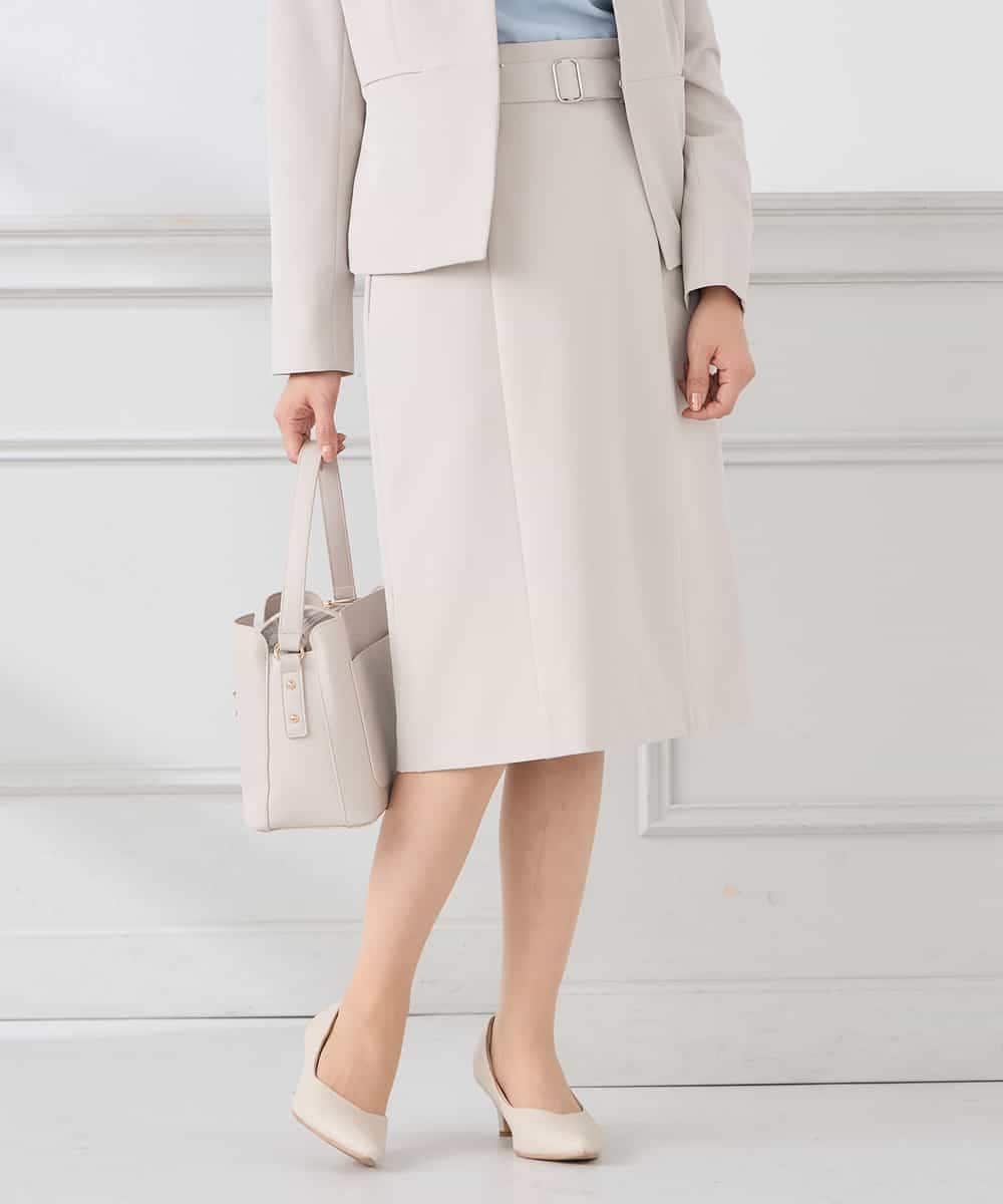 KAHCD01079 a.v.v Elmi(アー・ヴェ・ヴェ) 【低身長サイズ】【洗える/ストレッチ/セットアップ対応】ダブルクロスタイトスカート ネイビー