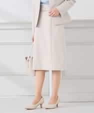 KAHCD01079 a.v.v Elmi(アー・ヴェ・ヴェ) 【低身長サイズ】【洗える/ストレッチ/セットアップ対応】ダブルクロスタイトスカート ネイビー