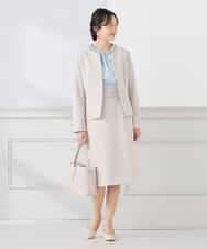 KAHCD01079 a.v.v Elmi(アー・ヴェ・ヴェ) 【低身長サイズ】【洗える/ストレッチ/セットアップ対応】ダブルクロスタイトスカート ネイビー