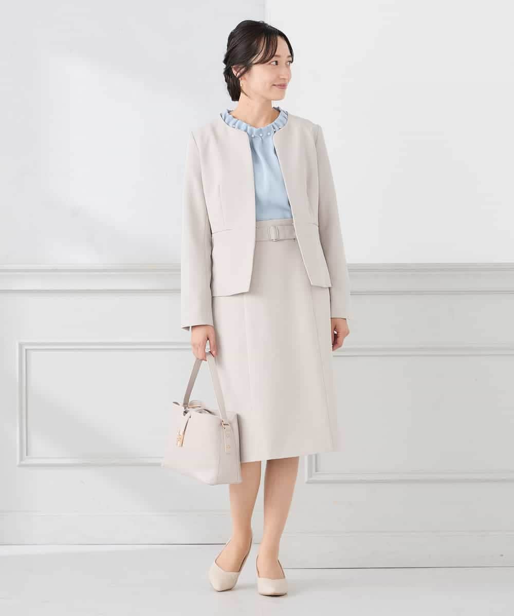 KAHCD01079 a.v.v Elmi(アー・ヴェ・ヴェ) 【低身長サイズ】【洗える/ストレッチ/セットアップ対応】ダブルクロスタイトスカート ネイビー