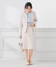 KAHCD01079 a.v.v Elmi(アー・ヴェ・ヴェ) 【低身長サイズ】【洗える/ストレッチ/セットアップ対応】ダブルクロスタイトスカート ネイビー