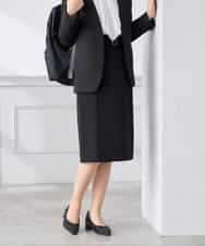 KAHCD01079 a.v.v Elmi(アー・ヴェ・ヴェ) 【低身長サイズ】【洗える/ストレッチ/セットアップ対応】ダブルクロスタイトスカート ネイビー