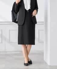 KAHCD01079 a.v.v Elmi(アー・ヴェ・ヴェ) 【低身長サイズ】【洗える/ストレッチ/セットアップ対応】ダブルクロスタイトスカート ネイビー