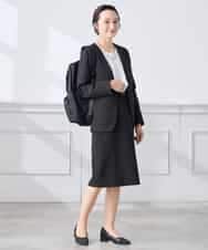 KAHCD01079 a.v.v Elmi(アー・ヴェ・ヴェ) 【低身長サイズ】【洗える/ストレッチ/セットアップ対応】ダブルクロスタイトスカート ネイビー