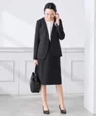 KAHCD01079 a.v.v Elmi(アー・ヴェ・ヴェ) 【低身長サイズ】【洗える/ストレッチ/セットアップ対応】ダブルクロスタイトスカート ネイビー