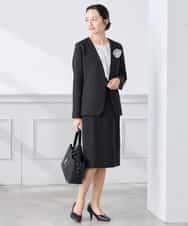 KAHCD01079 a.v.v Elmi(アー・ヴェ・ヴェ) 【低身長サイズ】【洗える/ストレッチ/セットアップ対応】ダブルクロスタイトスカート ネイビー