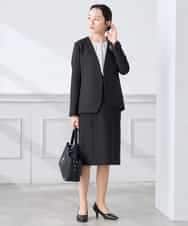 KAHCD01079 a.v.v Elmi(アー・ヴェ・ヴェ) 【低身長サイズ】【洗える/ストレッチ/セットアップ対応】ダブルクロスタイトスカート ネイビー