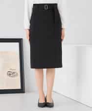 KAHCD01079 a.v.v Elmi(アー・ヴェ・ヴェ) 【低身長サイズ】【洗える/ストレッチ/セットアップ対応】ダブルクロスタイトスカート ネイビー