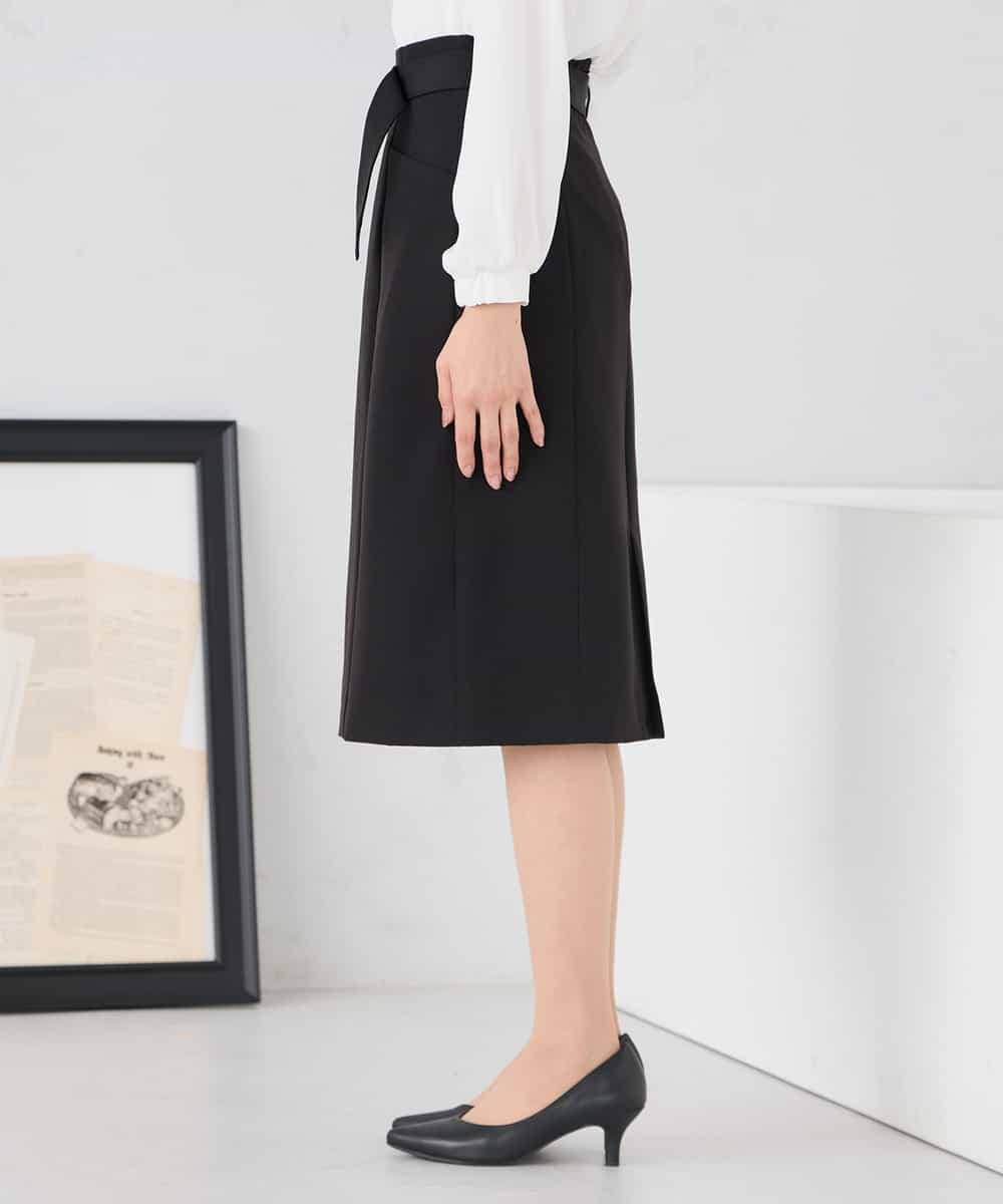 KAHCD01079 a.v.v Elmi(アー・ヴェ・ヴェ) 【低身長サイズ】【洗える/ストレッチ/セットアップ対応】ダブルクロスタイトスカート ネイビー