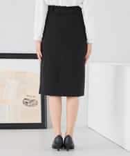 KAHCD01079 a.v.v Elmi(アー・ヴェ・ヴェ) 【低身長サイズ】【洗える/ストレッチ/セットアップ対応】ダブルクロスタイトスカート ネイビー