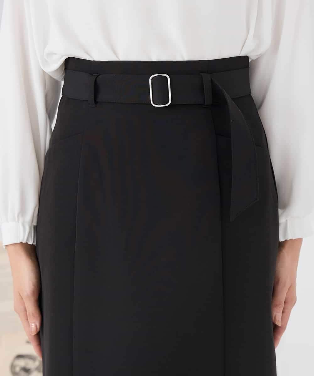 KAHCD01079 a.v.v Elmi(アー・ヴェ・ヴェ) 【低身長サイズ】【洗える/ストレッチ/セットアップ対応】ダブルクロスタイトスカート ネイビー