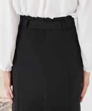 KAHCD01079 a.v.v Elmi(アー・ヴェ・ヴェ) 【低身長サイズ】【洗える/ストレッチ/セットアップ対応】ダブルクロスタイトスカート ネイビー