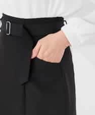 KAHCD01079 a.v.v Elmi(アー・ヴェ・ヴェ) 【低身長サイズ】【洗える/ストレッチ/セットアップ対応】ダブルクロスタイトスカート ネイビー