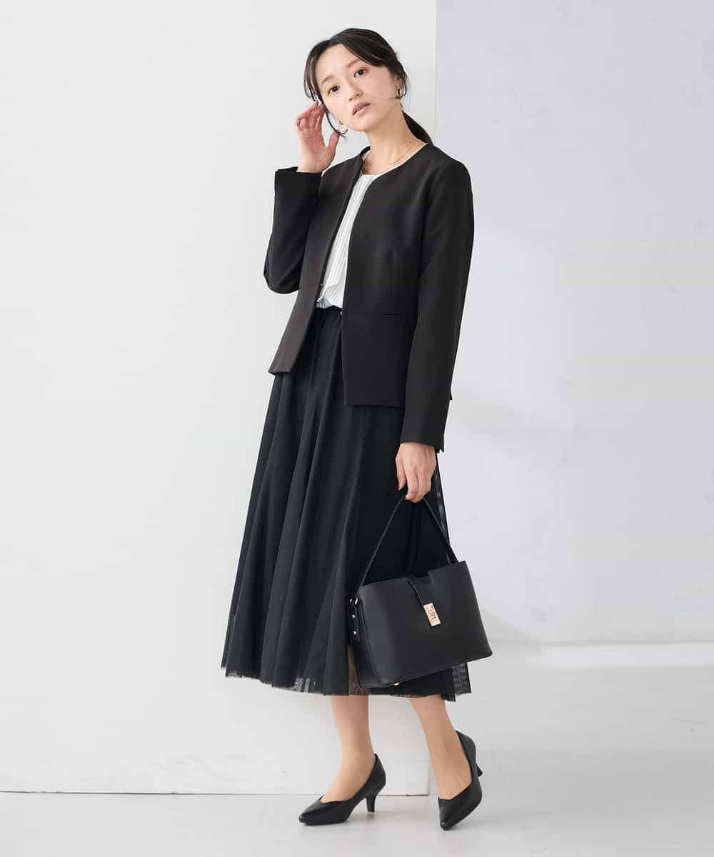 KAHCD02069 a.v.v Elmi(アー・ヴェ・ヴェ) 【低身長サイズ】【洗える】チュールマーメイドスカート ネイビー