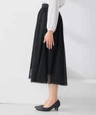 KAHCD02069 a.v.v Elmi(アー・ヴェ・ヴェ) 【低身長サイズ】【洗える】チュールマーメイドスカート ネイビー