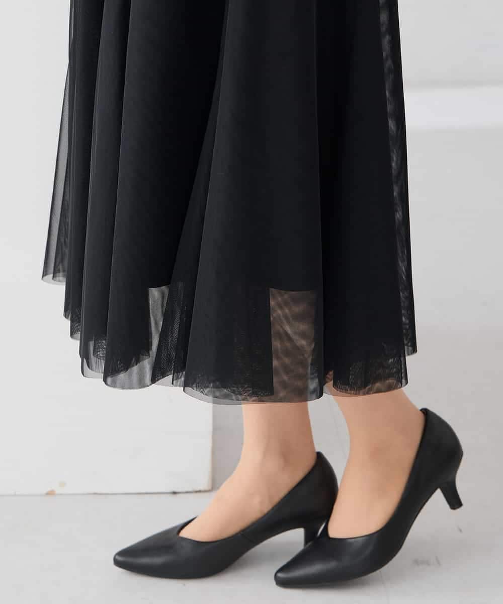 KAHCD02069 a.v.v Elmi(アー・ヴェ・ヴェ) 【低身長サイズ】【洗える】チュールマーメイドスカート ネイビー