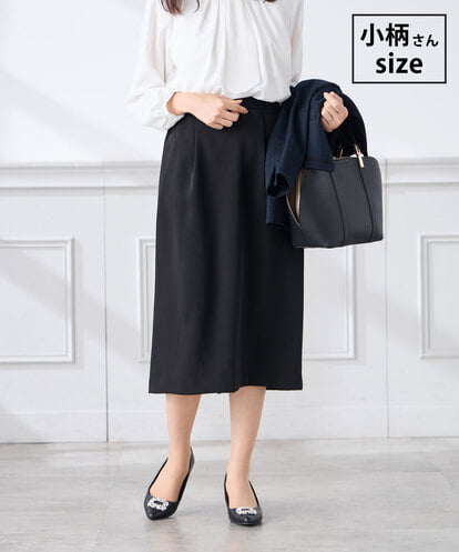 KAHCD03069  【低身長サイズ】サテンナロースカート【洗える/速乾/毛玉になりにくい/イージーケア】