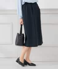 KAHCD03069 a.v.v Elmi(アー・ヴェ・ヴェ) 【低身長サイズ】サテンナロースカート【洗える/速乾/毛玉になりにくい/イージーケア】 ネイビー