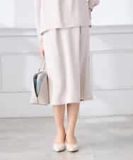 KAHCD03069 a.v.v Elmi(アー・ヴェ・ヴェ) 【低身長サイズ】サテンナロースカート【洗える/速乾/毛玉になりにくい/イージーケア】 ネイビー