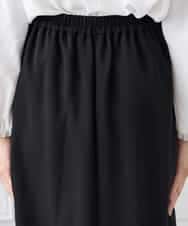 KAHCD03069 a.v.v Elmi(アー・ヴェ・ヴェ) 【低身長サイズ】サテンナロースカート【洗える/速乾/毛玉になりにくい/イージーケア】 ネイビー