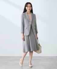 KAHFE20079 a.v.v Elmi(アー・ヴェ・ヴェ) 【低身長サイズ】【洗える/UVカット】リネンライクストレッチフレアスカート ネイビー