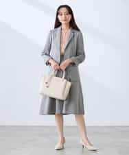 KAHFE20079 a.v.v Elmi(アー・ヴェ・ヴェ) 【低身長サイズ】【洗える/UVカット】リネンライクストレッチフレアスカート ネイビー