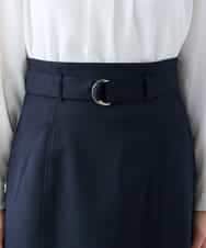 KAHFE21079 a.v.v Elmi(アー・ヴェ・ヴェ) 【低身長サイズ】【洗える/UVカット】リネンライクストレッチタイトスカート ネイビー