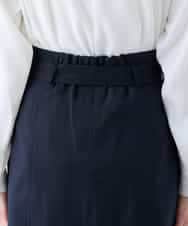 KAHFE21079 a.v.v Elmi(アー・ヴェ・ヴェ) 【低身長サイズ】【洗える/UVカット】リネンライクストレッチタイトスカート ネイビー