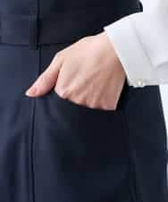 KAHFE21079 a.v.v Elmi(アー・ヴェ・ヴェ) 【低身長サイズ】【洗える/UVカット】リネンライクストレッチタイトスカート ネイビー