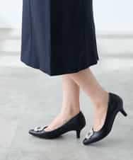 KAHFE21079 a.v.v Elmi(アー・ヴェ・ヴェ) 【低身長サイズ】【洗える/UVカット】リネンライクストレッチタイトスカート ネイビー