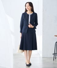 KAHGE30079 a.v.v Elmi(アー・ヴェ・ヴェ) 【低身長サイズ】サマーストレッチフレアスカート【接触冷感/イージーケア/UVカット/吸水速乾】 ライトグレー