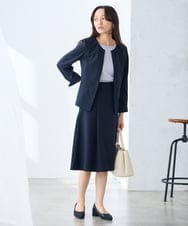 KAHGE30079 a.v.v Elmi(アー・ヴェ・ヴェ) 【低身長サイズ】サマーストレッチフレアスカート【接触冷感/イージーケア/UVカット/吸水速乾】 ライトグレー