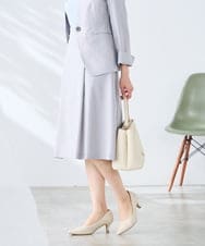 KAHGE30079 a.v.v Elmi(アー・ヴェ・ヴェ) 【低身長サイズ】サマーストレッチフレアスカート【接触冷感/イージーケア/UVカット/吸水速乾】 ライトグレー