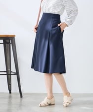 KAHGE30079 a.v.v Elmi(アー・ヴェ・ヴェ) 【低身長サイズ】サマーストレッチフレアスカート【接触冷感/イージーケア/UVカット/吸水速乾】 ライトグレー