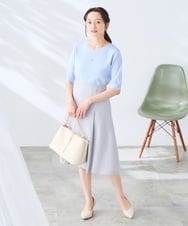 KAHGE30079 a.v.v Elmi(アー・ヴェ・ヴェ) 【低身長サイズ】サマーストレッチフレアスカート【接触冷感/イージーケア/UVカット/吸水速乾】 ライトグレー