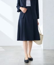KAHGE30079 a.v.v Elmi(アー・ヴェ・ヴェ) 【低身長サイズ】サマーストレッチフレアスカート【接触冷感/イージーケア/UVカット/吸水速乾】 ライトグレー