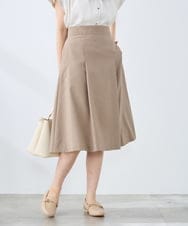 KAHGE30079 a.v.v Elmi(アー・ヴェ・ヴェ) 【低身長サイズ】サマーストレッチフレアスカート【接触冷感/イージーケア/UVカット/吸水速乾】 ライトグレー