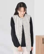 KAJCD01119 a.v.v Elmi(アー・ヴェ・ヴェ) 【低身長サイズ】ミックスツイードペプラムジレ アイボリー