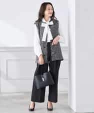 KAJCD01119 a.v.v Elmi(アー・ヴェ・ヴェ) 【低身長サイズ】ミックスツイードペプラムジレ アイボリー