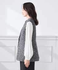 KAJCD01119 a.v.v Elmi(アー・ヴェ・ヴェ) 【低身長サイズ】ミックスツイードペプラムジレ アイボリー