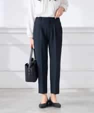 KALCD01079 a.v.v Elmi(アー・ヴェ・ヴェ) 【低身長サイズ】【洗える/ストレッチ/セットアップ対応】ダブルクロステーパードパンツ ネイビー